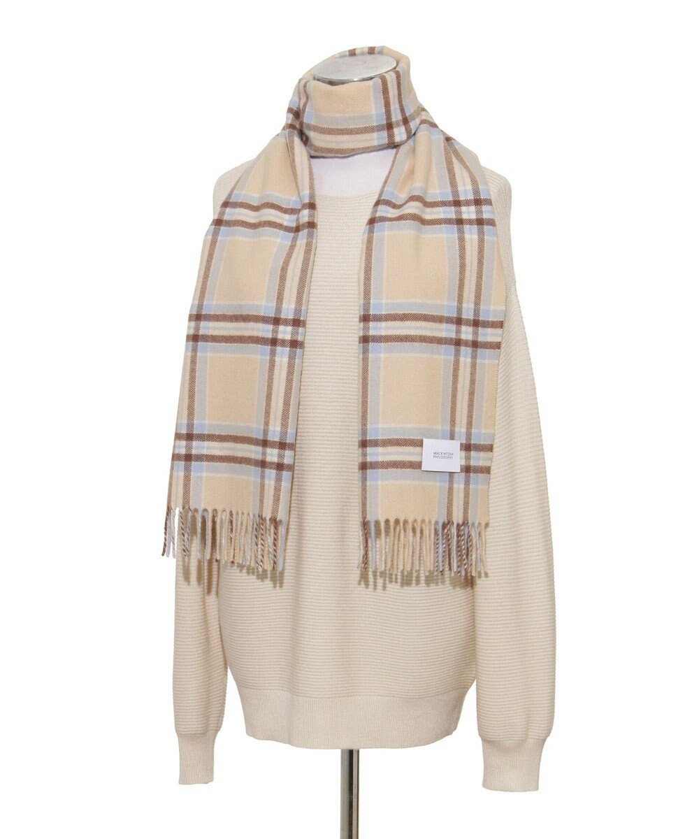 MOONBAT MACKINTOSH PHILOSOPHY(マッキントッシュ フィロソフィー）カシミヤ100％ クラシカルチェックマフラー 