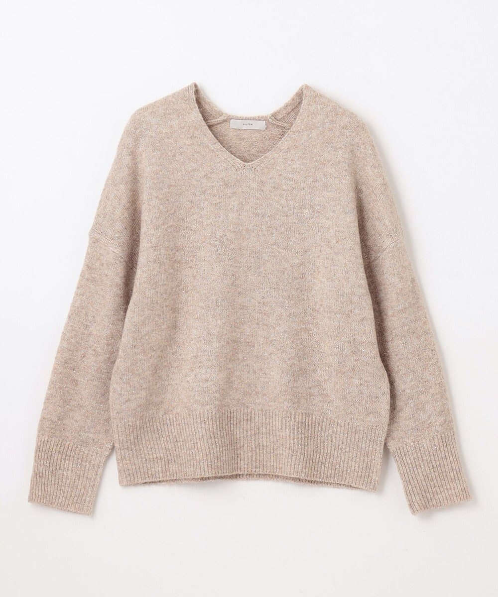 ANY シャイニースパンコールVネックニット 