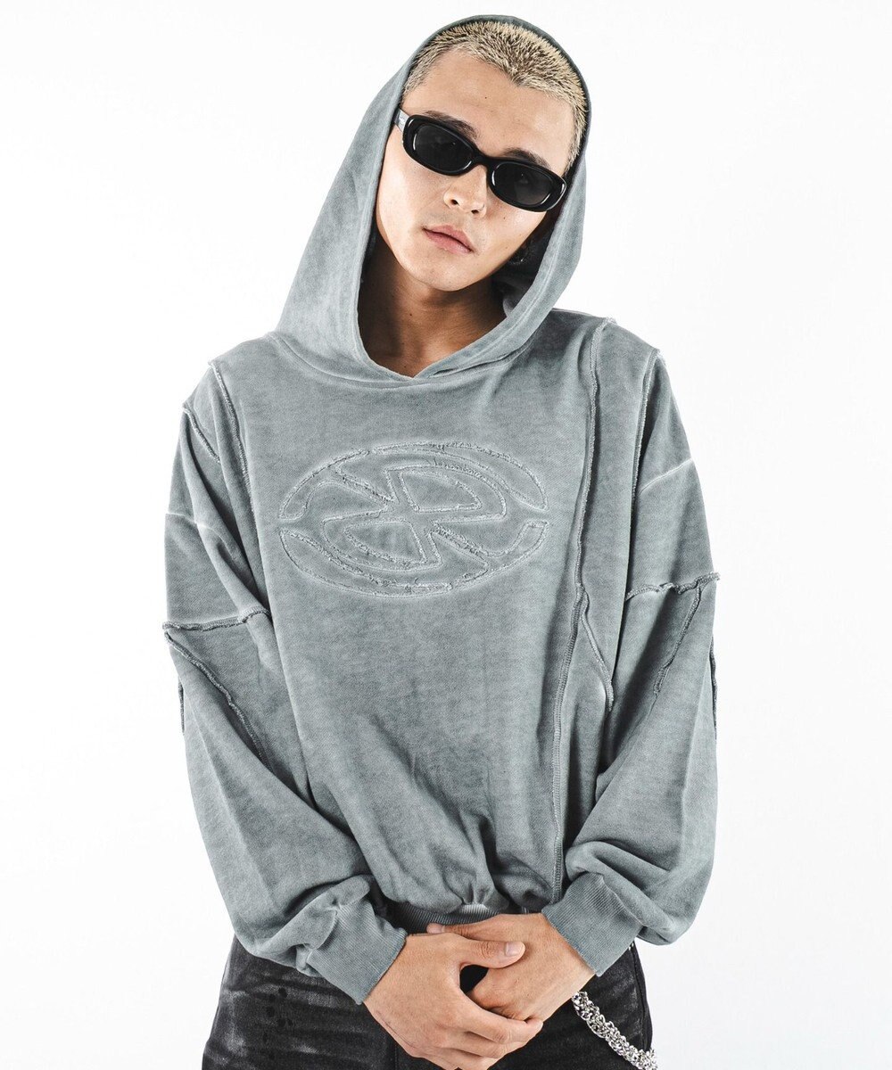 WEGO 【ユニセックス着用ITEM/MLサイズ展開】コールドダイスウィッチングプルパーカー 