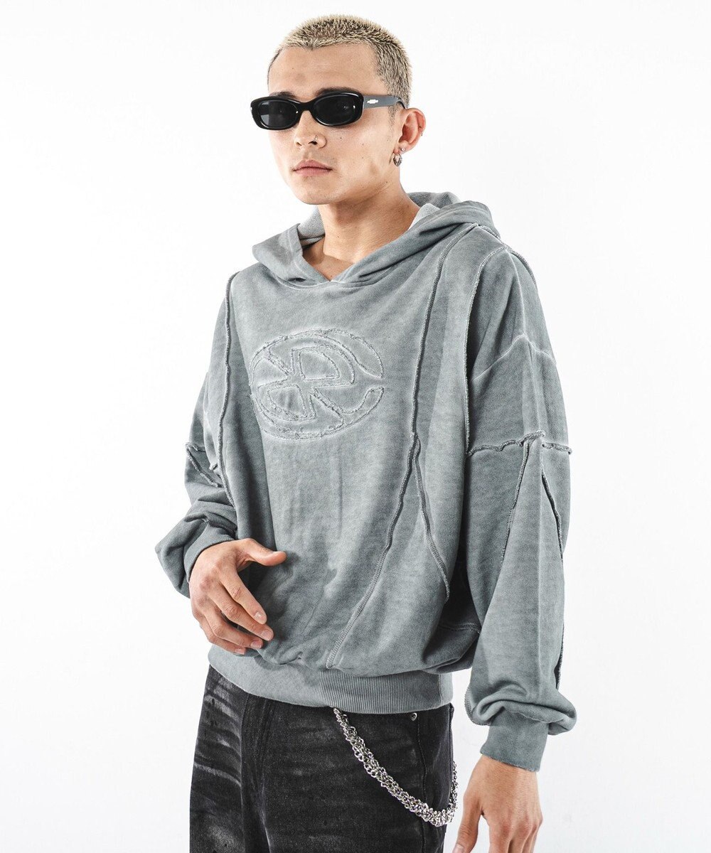 WEGO 【ユニセックス着用ITEM/MLサイズ展開】コールドダイスウィッチングプルパーカー 