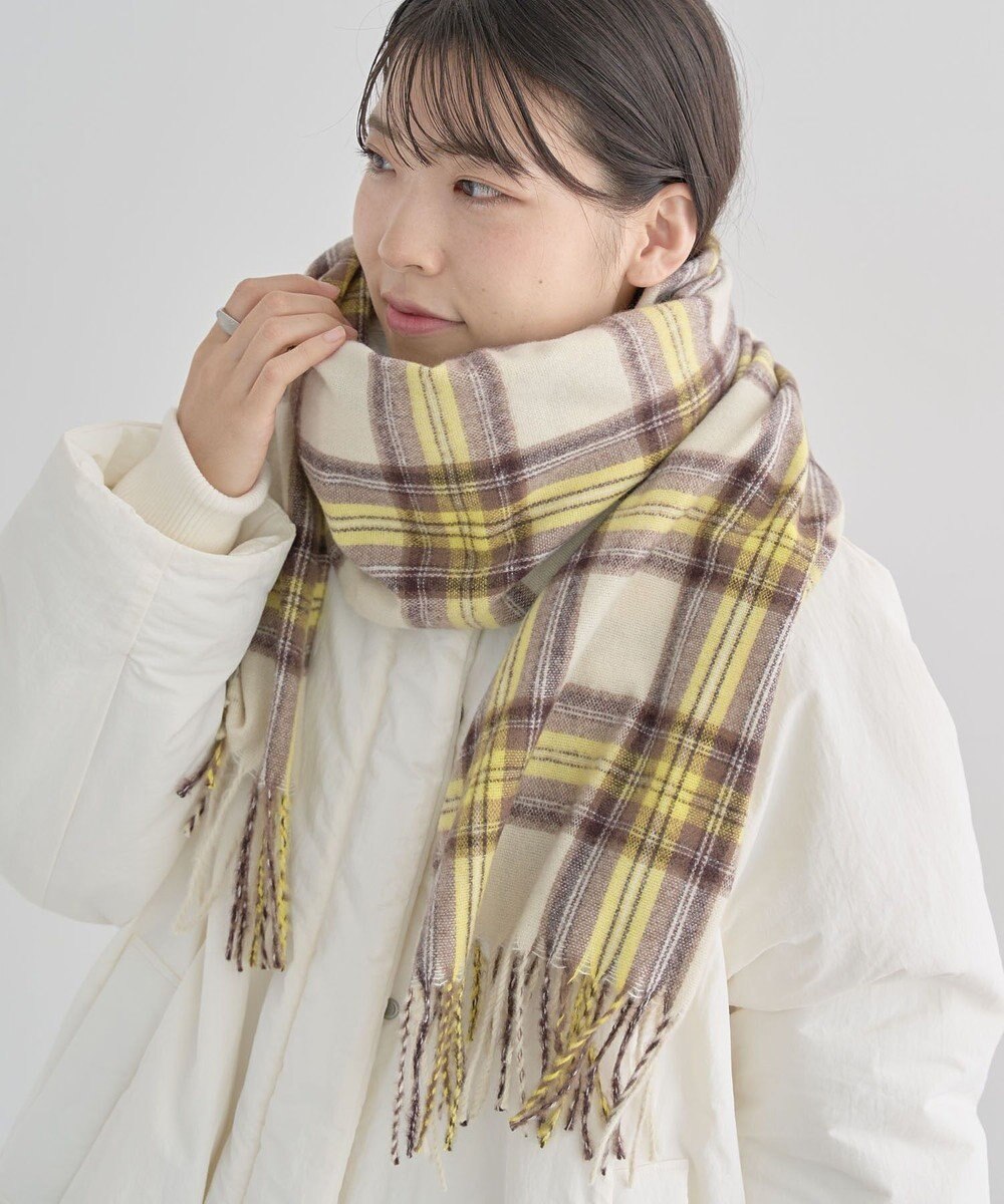 Green Parks カシミヤライクチェックストール 