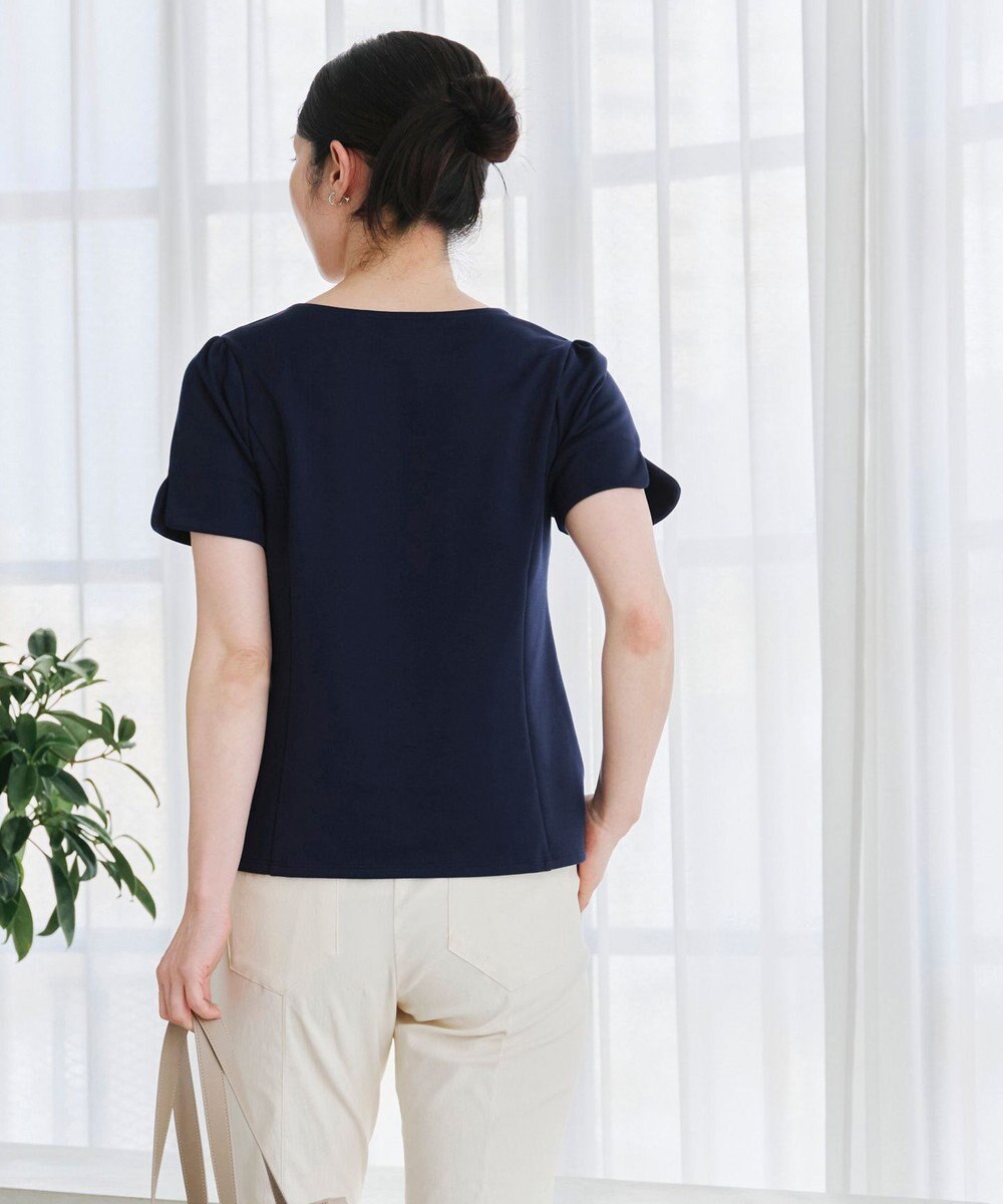 Tiaclasse 【UVカット・吸水速乾】 “きれい見え” パネルラインカットソートップス 