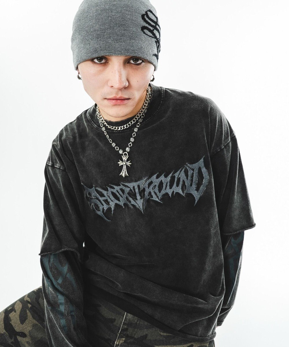 WEGO 【ユニセックス着用ITEM】ブリーチレイヤードグラフィックT（LS） 