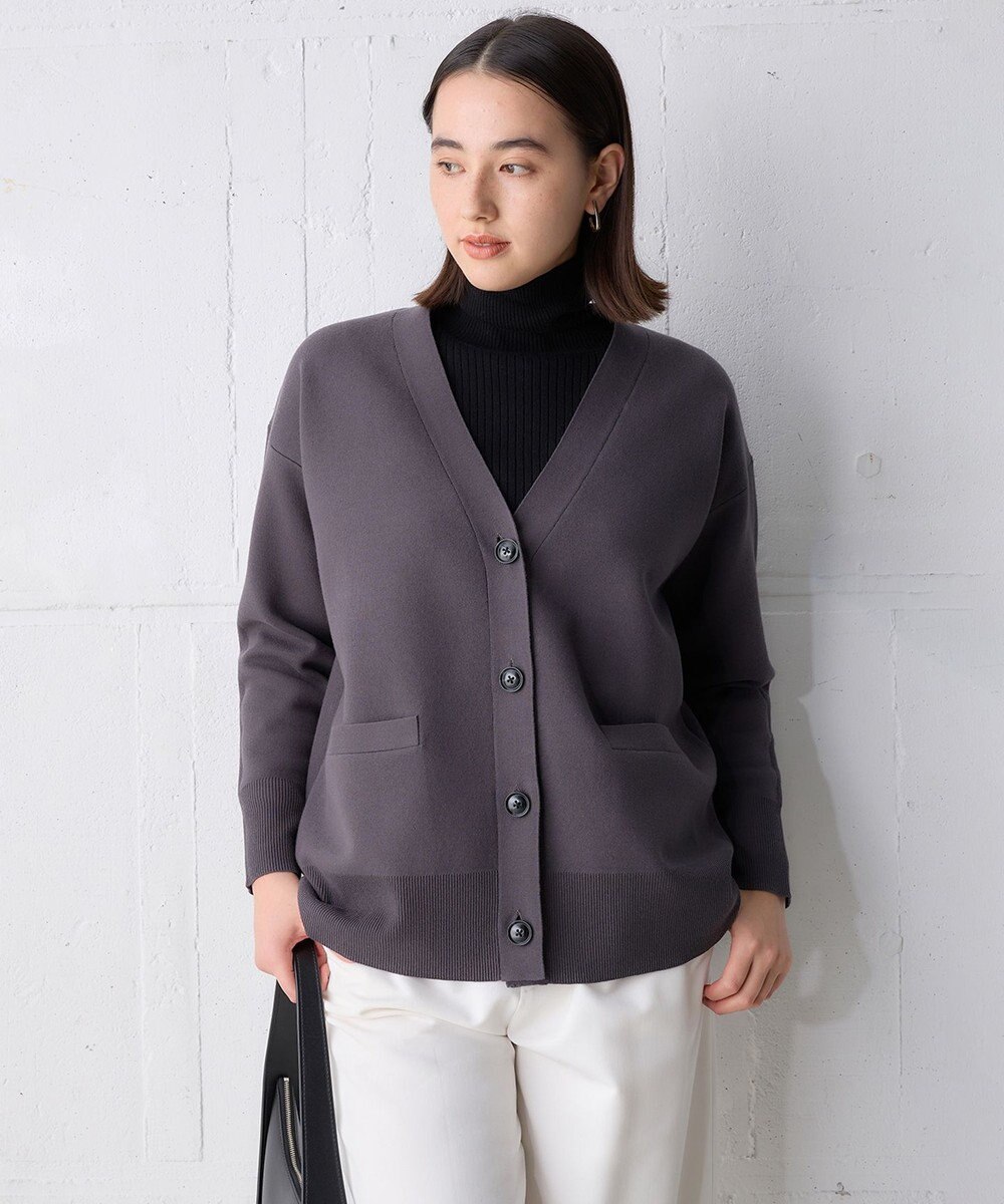 UNFILO 【吸湿発熱】リブ タートルネック ニット 