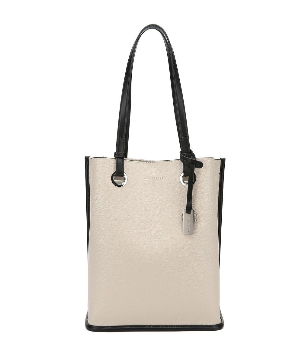 style code 【MERCURYDUO/マーキュリーデュオ】メタルアイレット　縦長トートバッグ 推し活ラージバッグ 縦長ショルダーバッグ 
