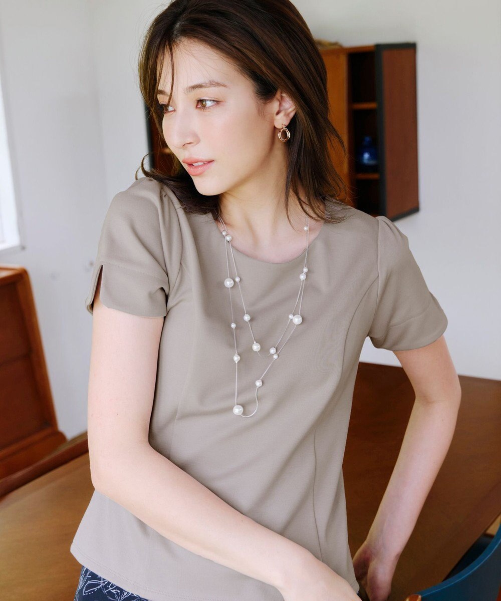 Tiaclasse 【UVカット・吸水速乾】 “きれい見え” パネルラインカットソートップス 