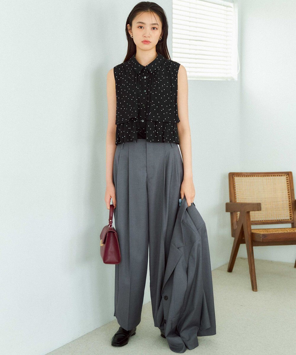 組曲 S 【入江未悠さんコラボ】ギャザーライトデシンティアード ブラウス 