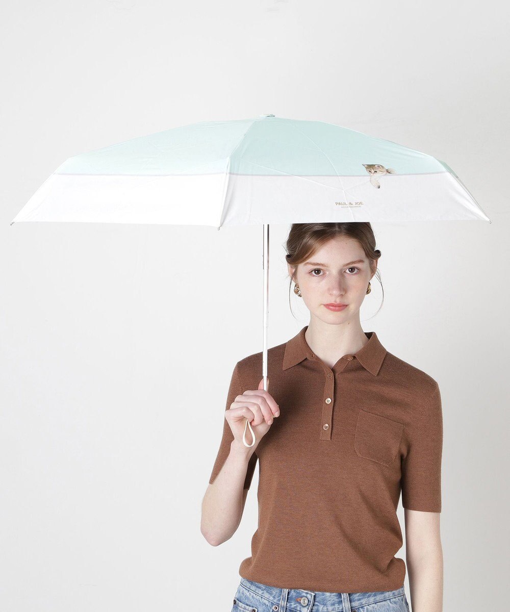 MOONBAT 【一級遮光/コンパクト】PAUL & JOE 晴雨兼用 折りたたみ日傘 軽量 スウィンギングヌネット 