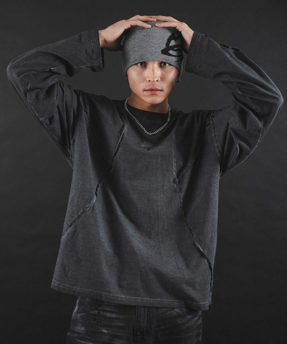 WEGO 【ユニセックス着用ITEM】MA55IVE　コールドダイスウィッチングロゴT（LS） 