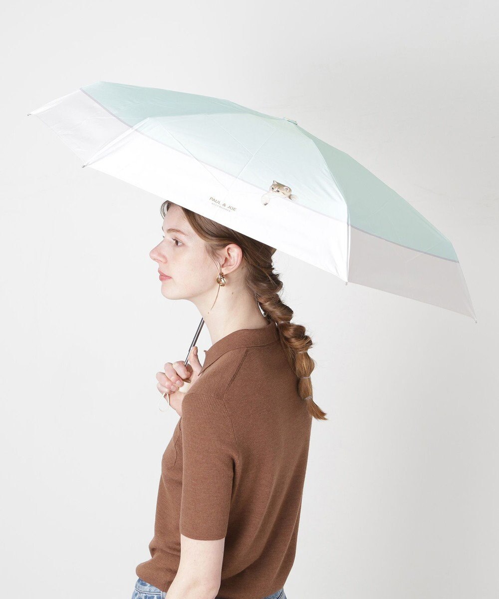 MOONBAT 【一級遮光/コンパクト】PAUL & JOE 晴雨兼用 折りたたみ日傘 軽量 スウィンギングヌネット 