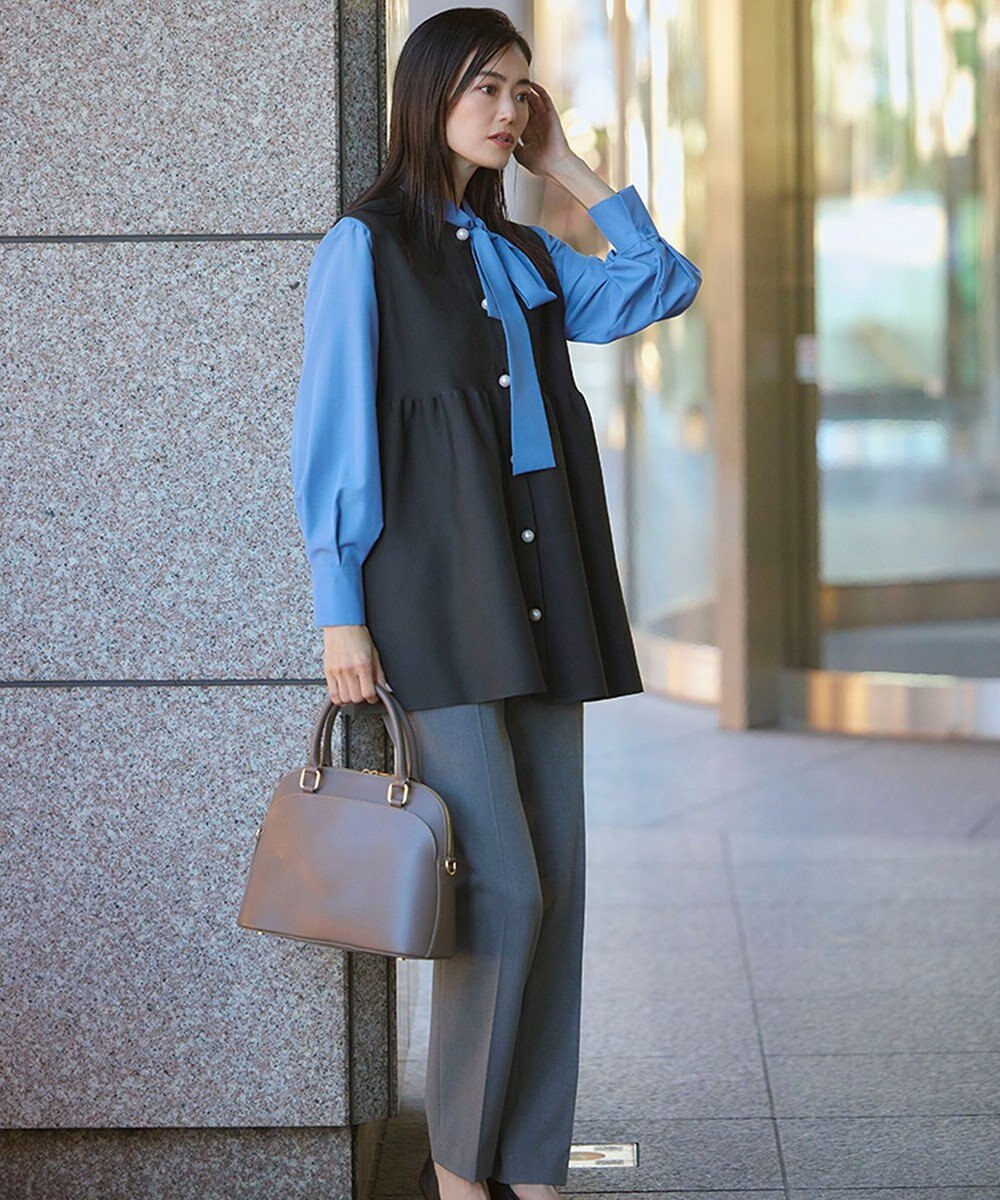 自由区 【洗える】パールディティールニット ジレ 