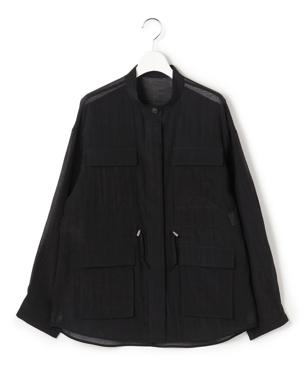 23区 【先行予約】リネンミックスシアースラブ ミリタリージャケット 
