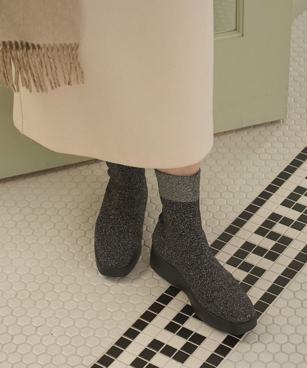 steppi 【防水/洗える】プラットフォーム ストレッチブーツ 