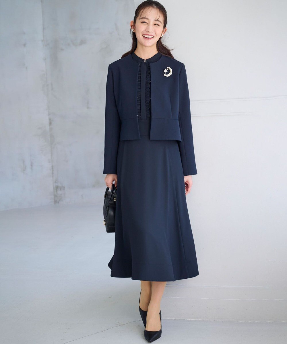 組曲 L 【KUMIKYOKU NAVY】ジョーゼットシフォン フリルワンピース 