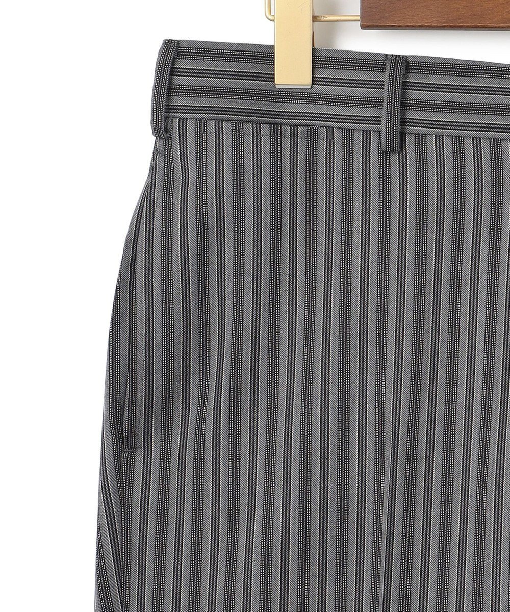 J.PRESS MEN 【J.PRESS ORIGINALS】Dark Pinstripe Wool New Piped Stem Slacks / Big Back Belt 