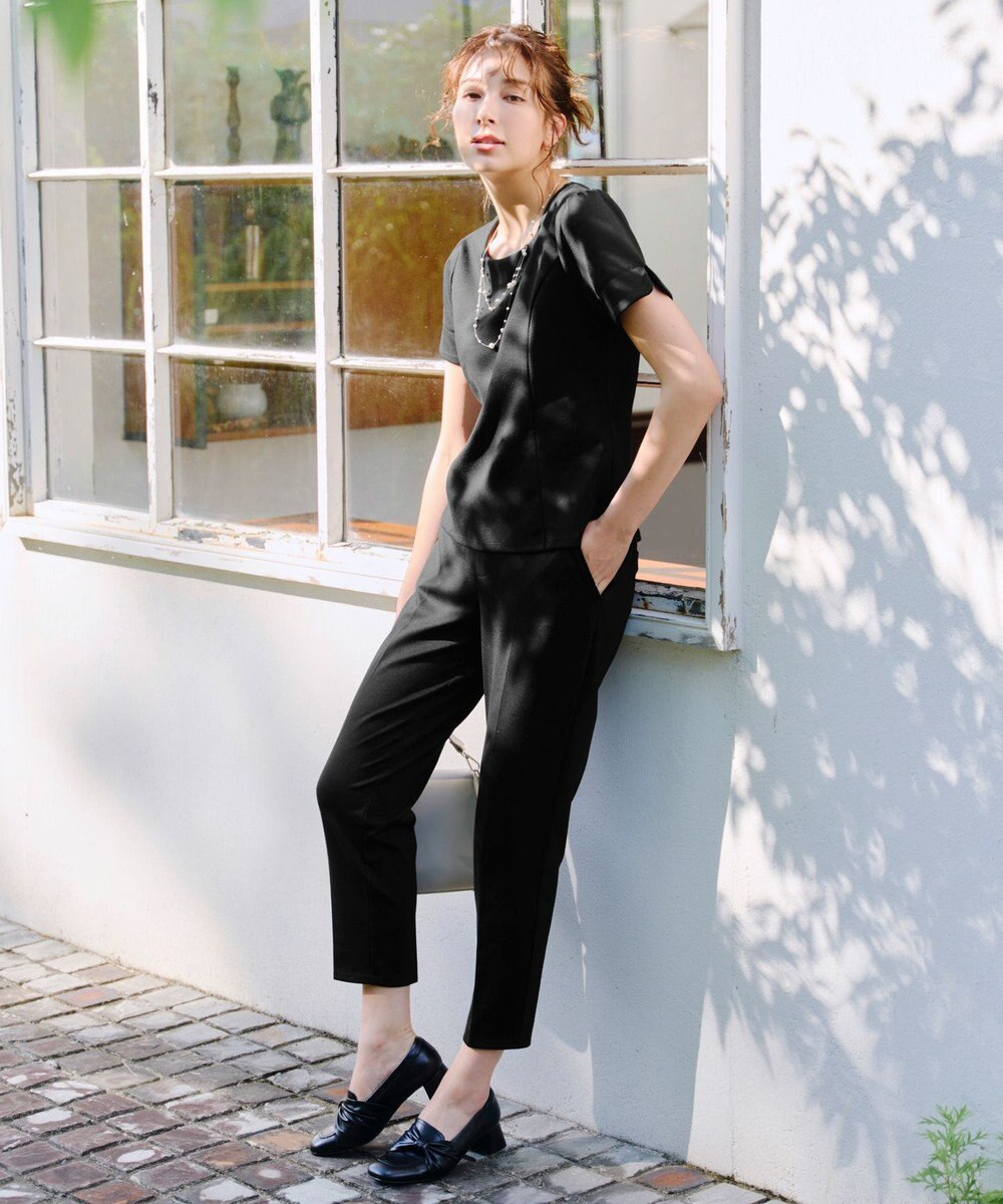 Tiaclasse 【UVカット・吸水速乾】 “きれい見え” パネルラインカットソートップス 