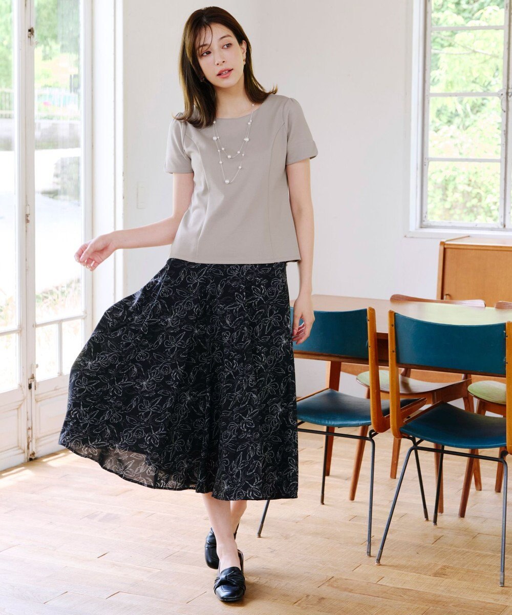 Tiaclasse 【UVカット・吸水速乾】 “きれい見え” パネルラインカットソートップス 