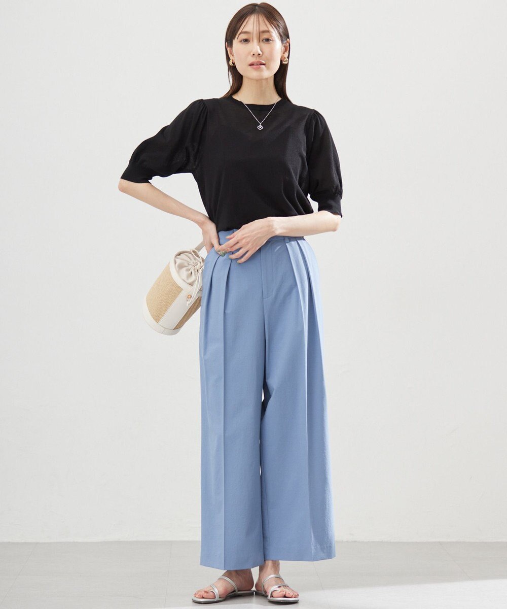 組曲 L シアーパフ袖 ニット 