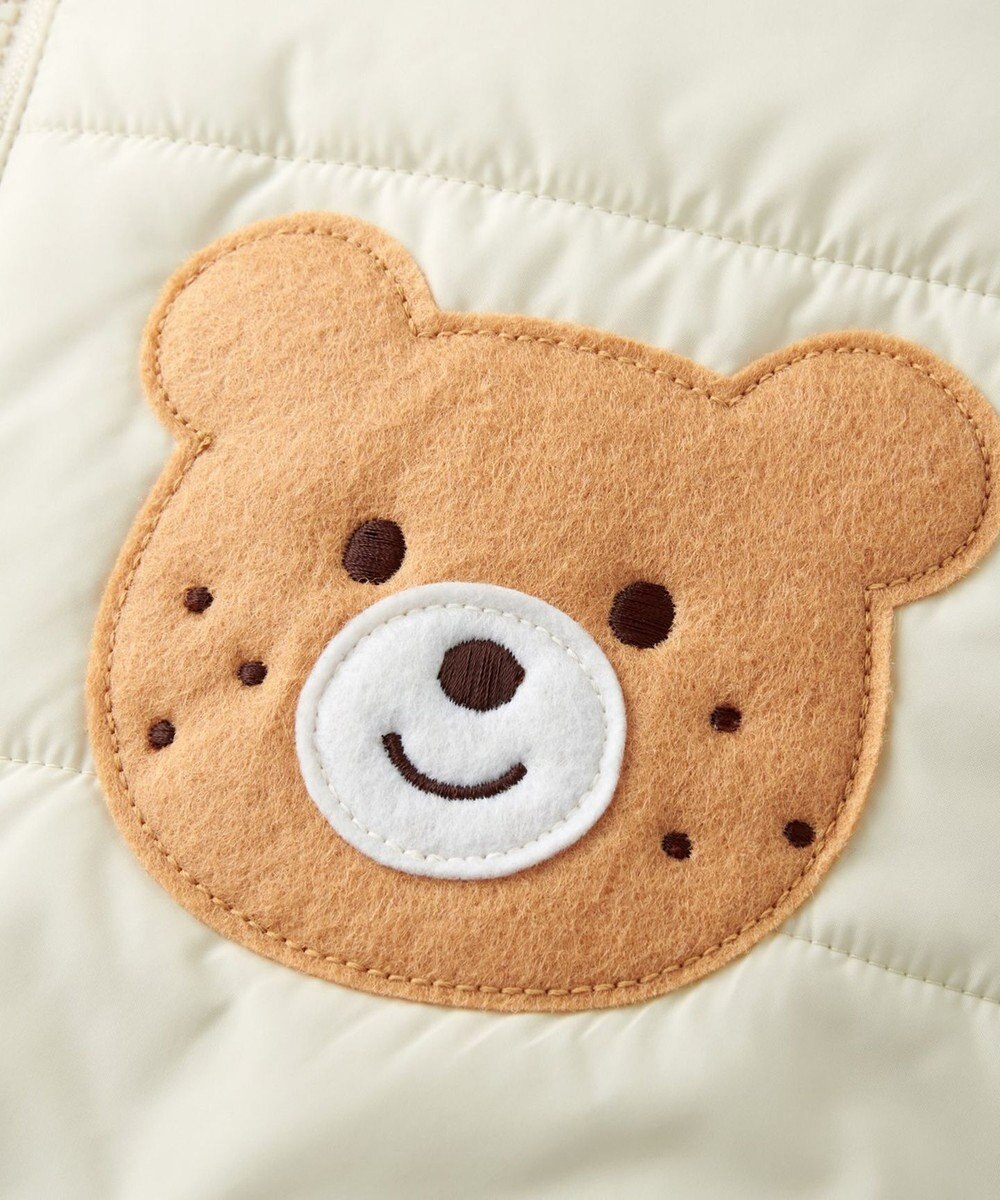 MIKI HOUSE HOT BISCUITS 【80-120cm】くまみみ付き 中綿ジャンパー 