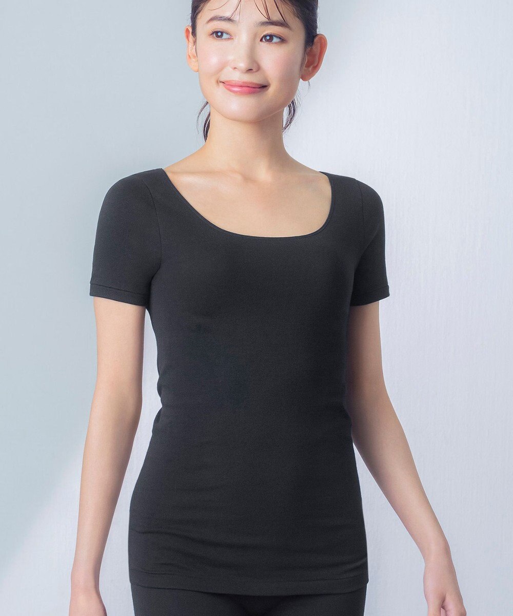 Wing あったかインナー オーガニックコットン混 やわらかくやさしい肌ざわり 【綿の贅沢オーガニック】 綿混 保温性 3分袖 半袖 秋 冬 EL4331 ウイング／ワコール 