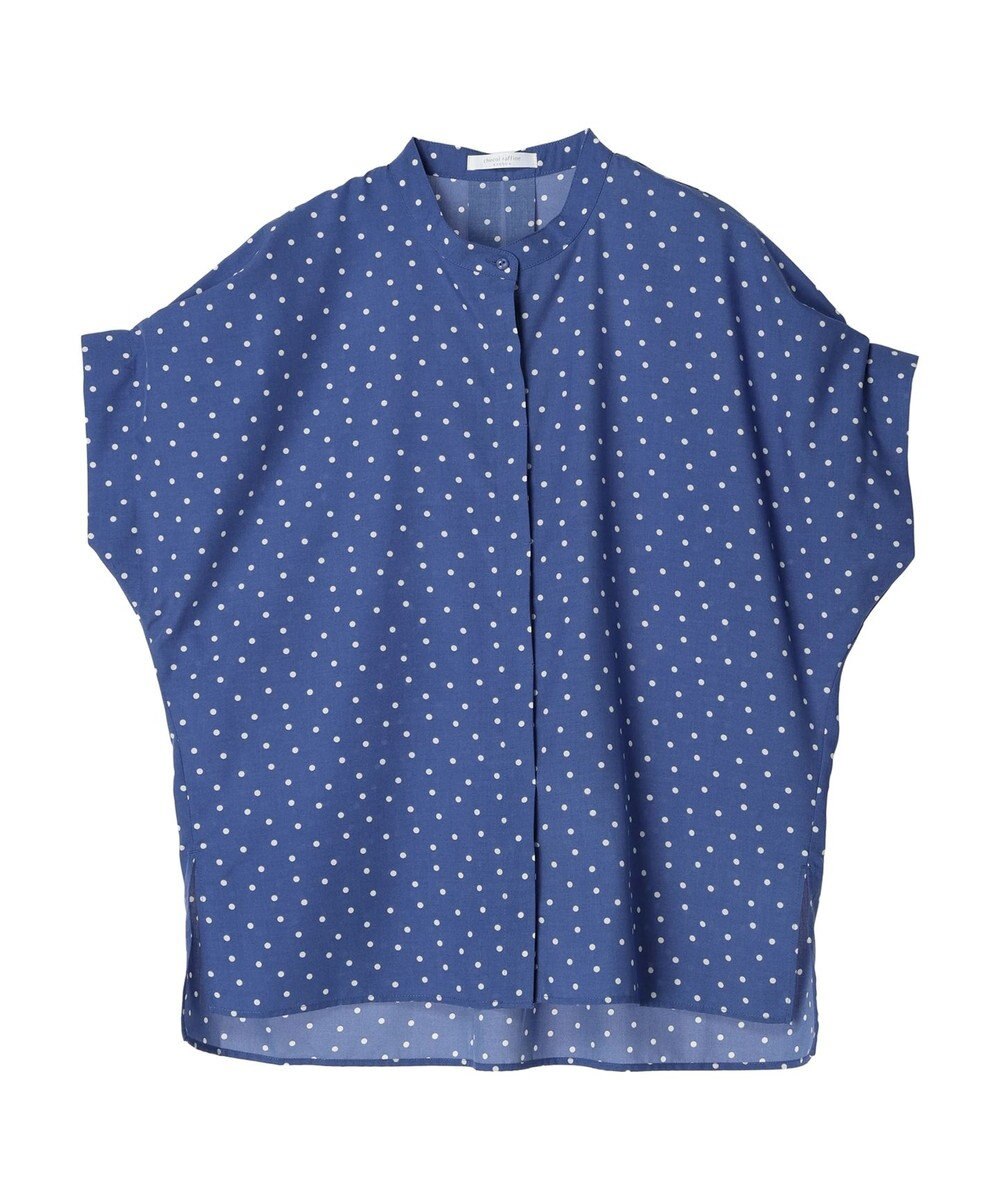 Green Parks ドット柄タックスリーブブラウス 