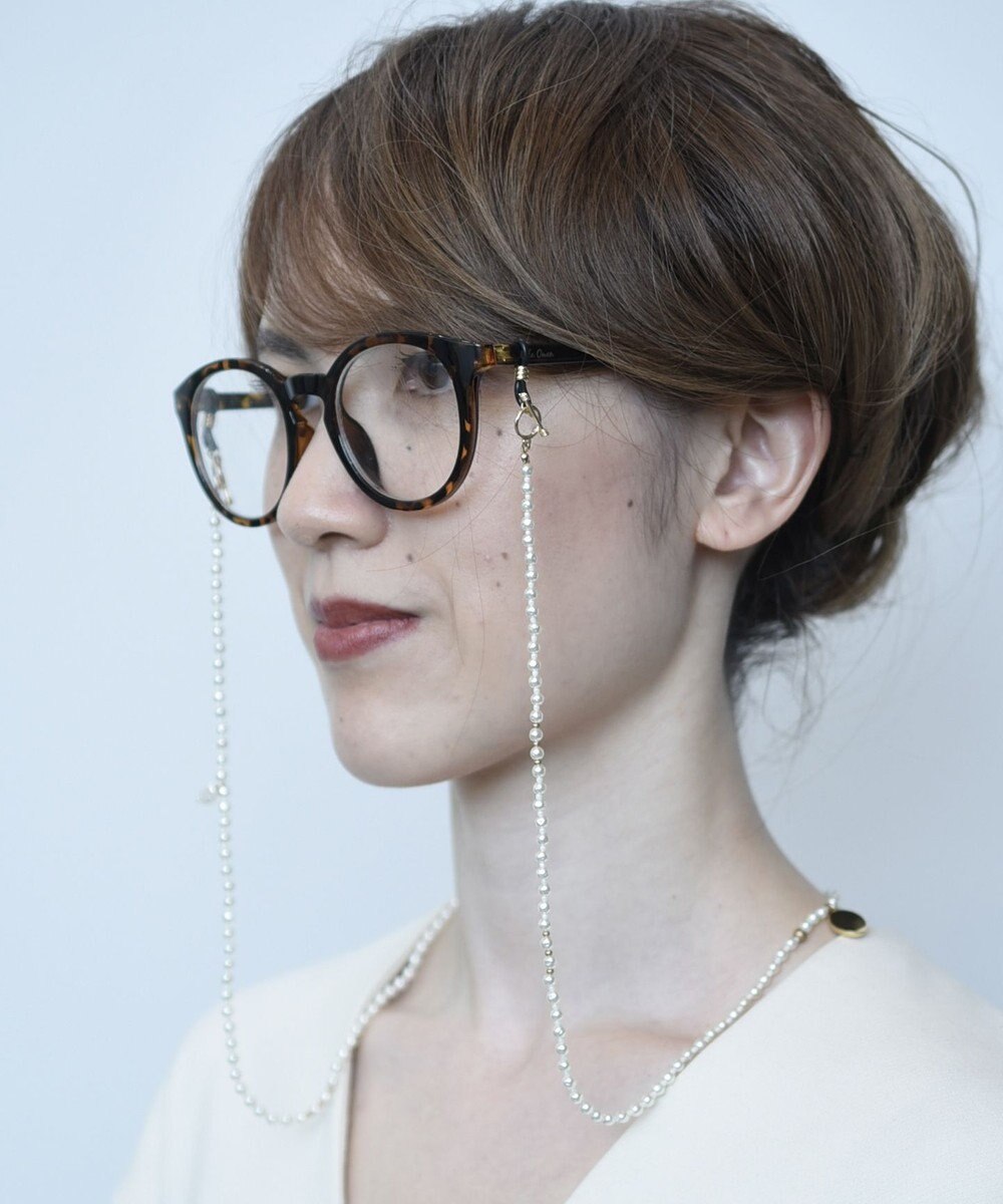 monshiro 【セレモニーにも】スズラングラスパールロングネックレス（メガネチェーンにも） 
