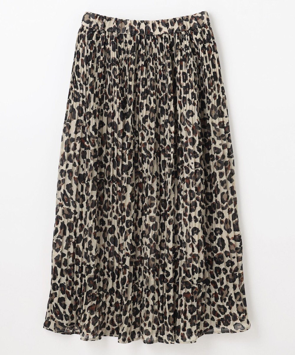 ANY 【ウエストゴム】レオパードプリーツスカート 