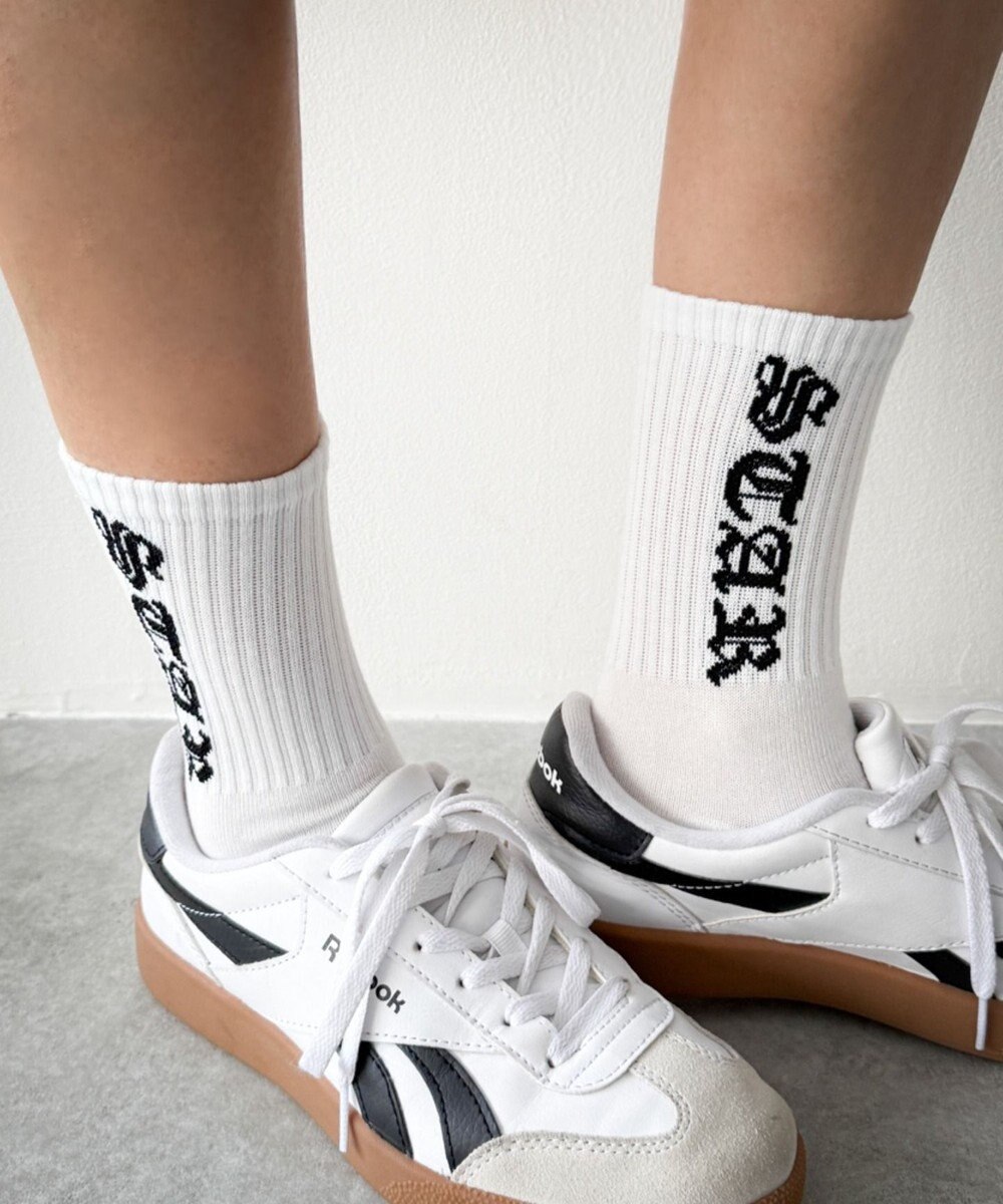 WEGO オールドイングリッシュロゴリブソックス 