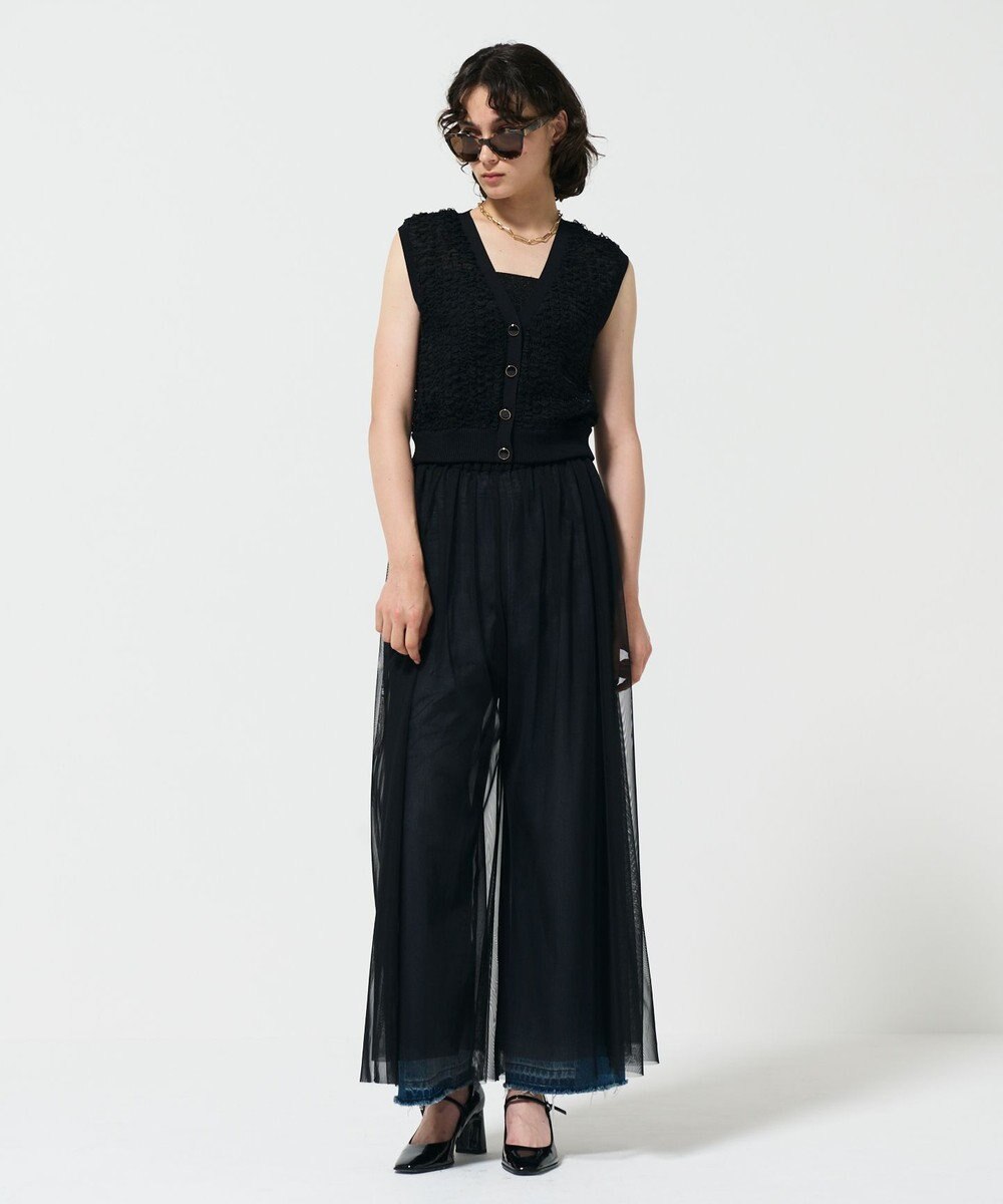 GRACE CONTINENTAL チュールフリルニットベスト 