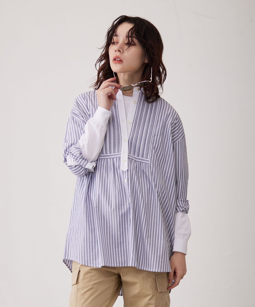 J.PRESS YORK STREET 【WOMEN】クレリックバンドドレス シャツ 