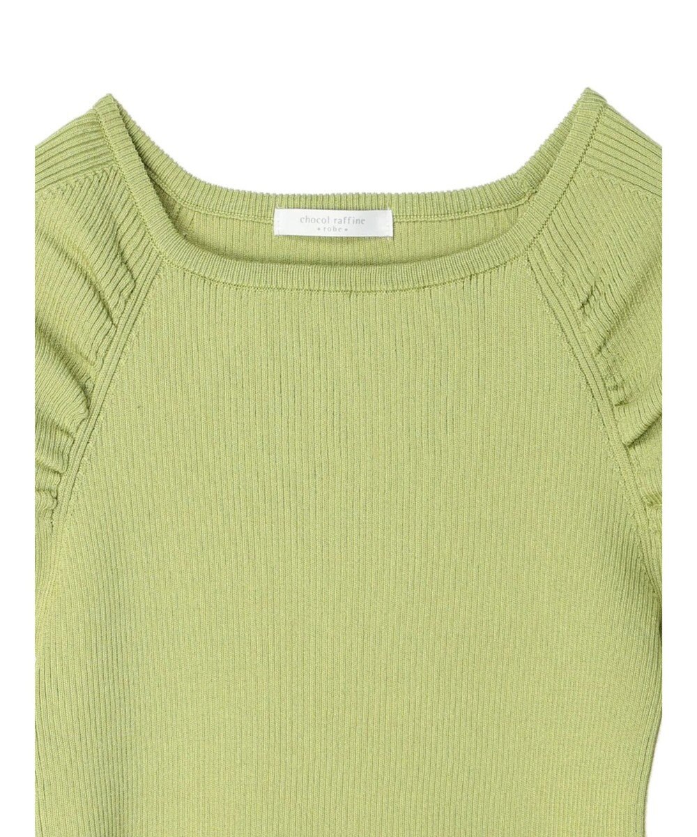 Green Parks 袖ギャザーラグランニットプルオーバー 