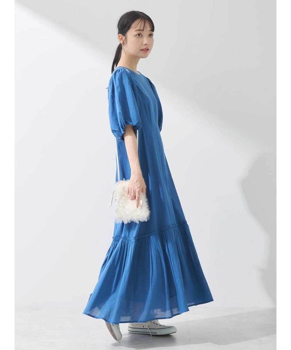 earth music&ecology コットンボイルパフスリーブワンピース 