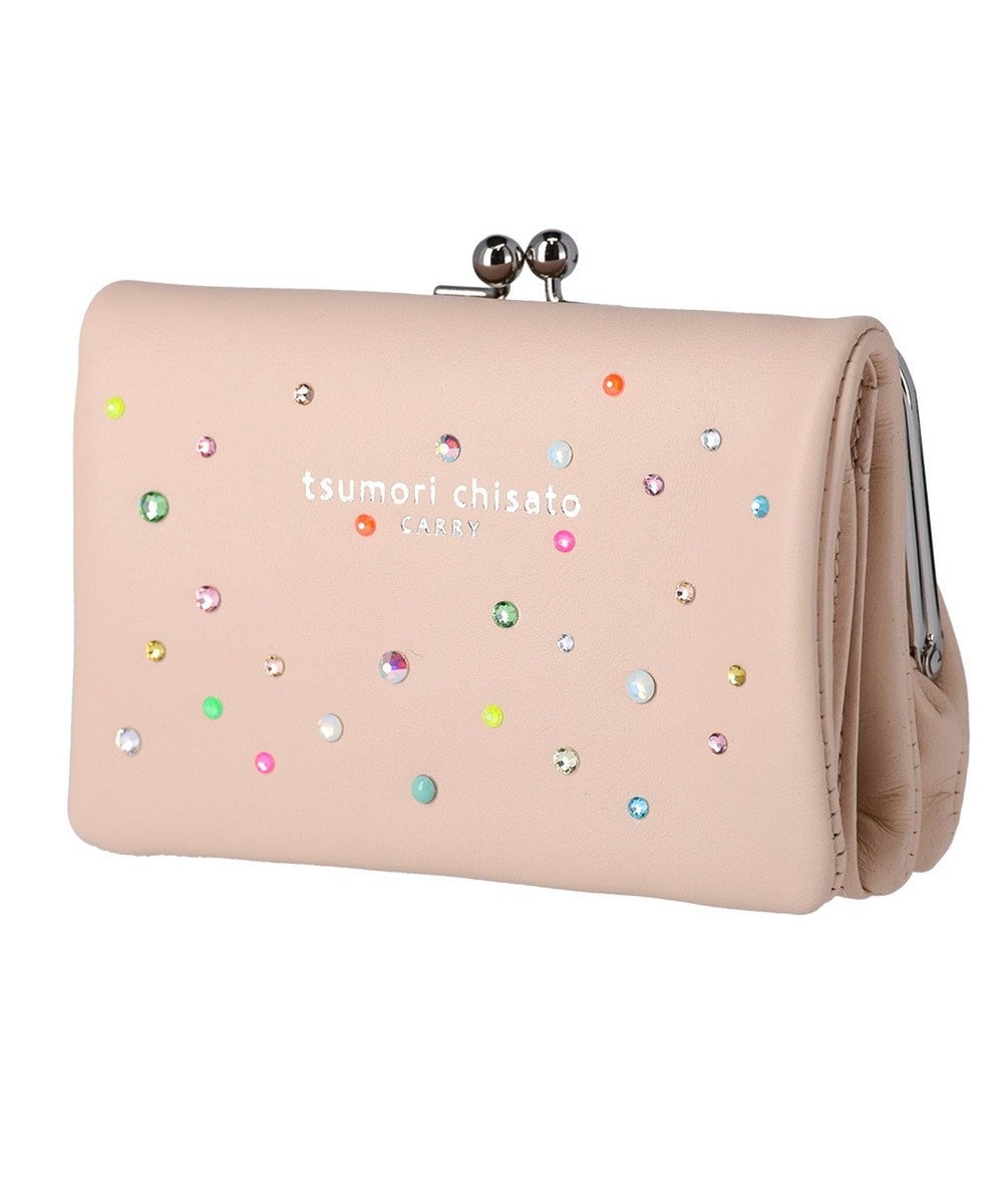 tsumori chisato CARRY キラキラ石 がま口 2つ折り財布 