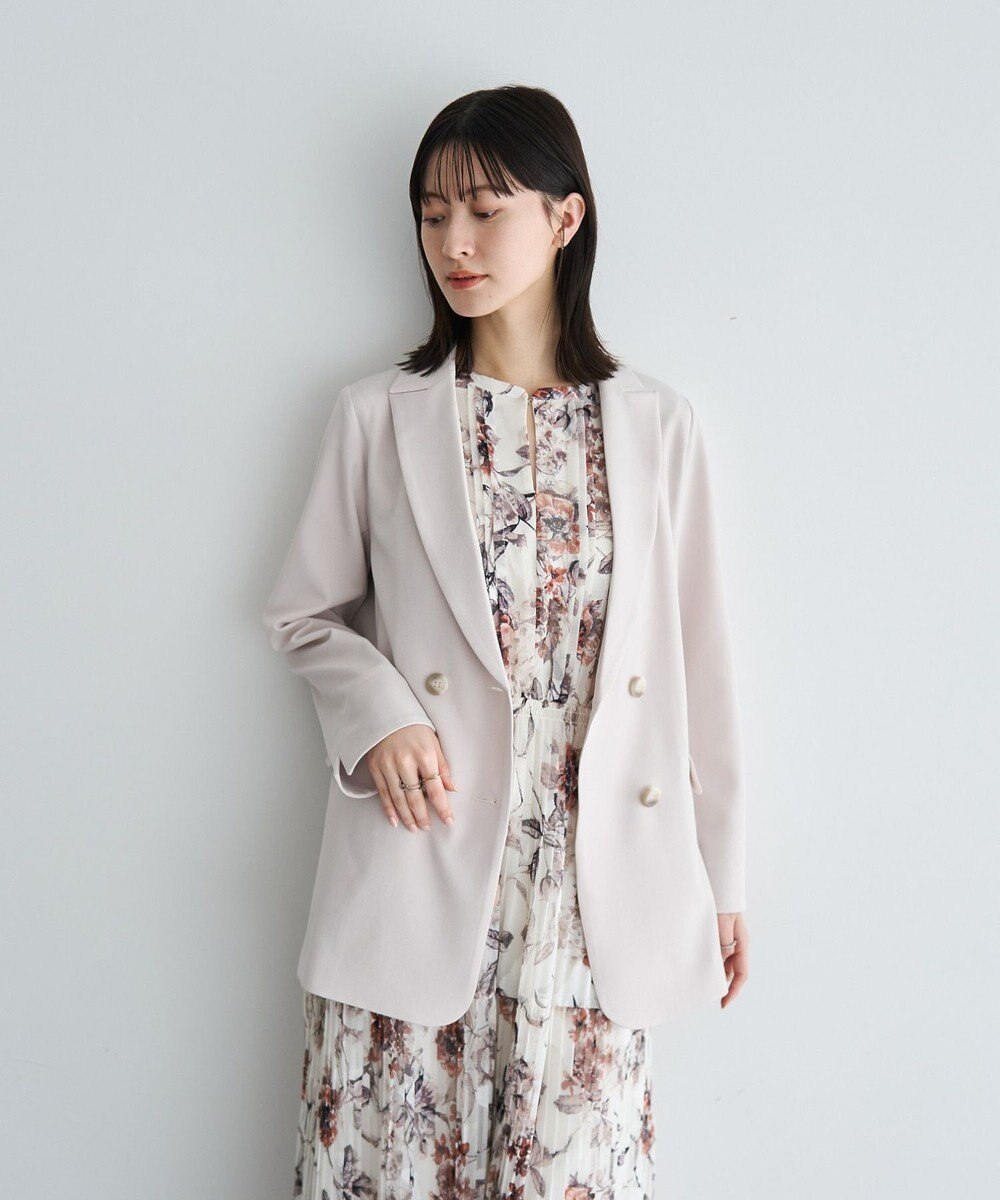 YECCA VECCA フラワー柄シアープリーツワンピース 