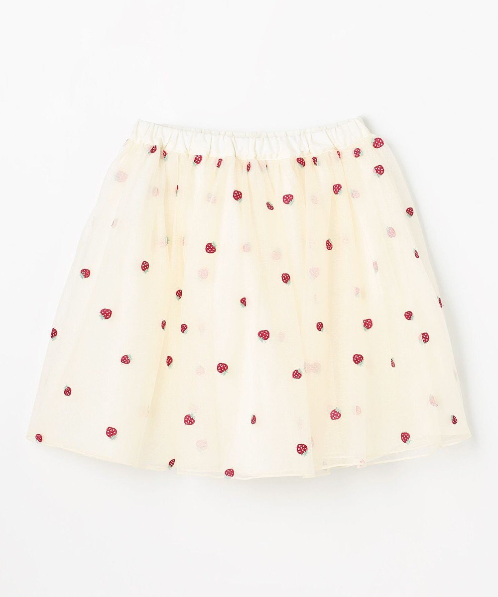 ANY KIDS 【Strawberry Collection】総刺繍 いちごチュールスカート 