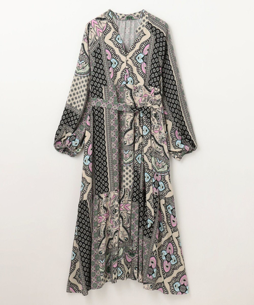 GRACE CONTINENTAL カフタンプリントロングワンピース 