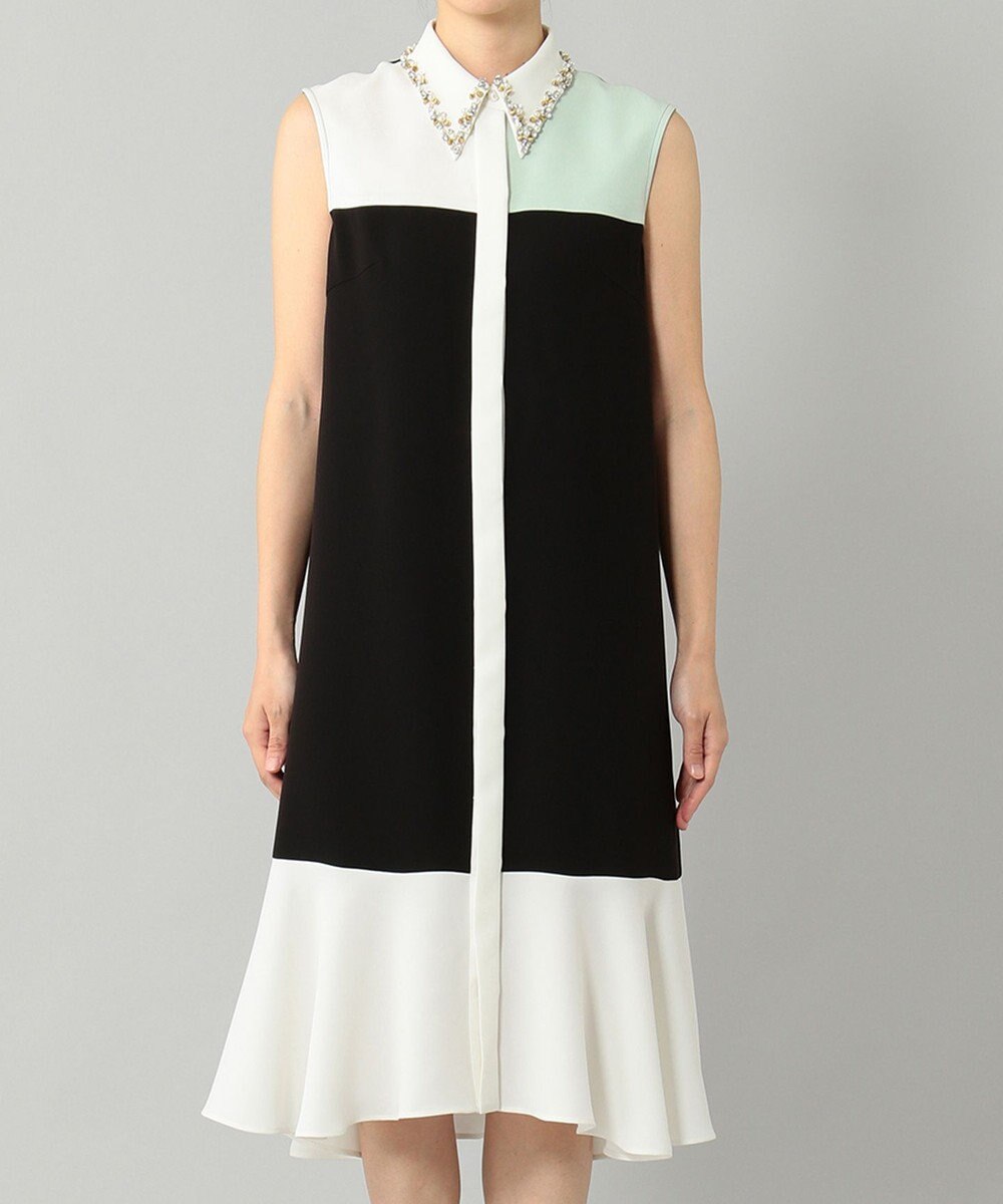 GRACE CONTINENTAL カラーブロックシャツドレス 