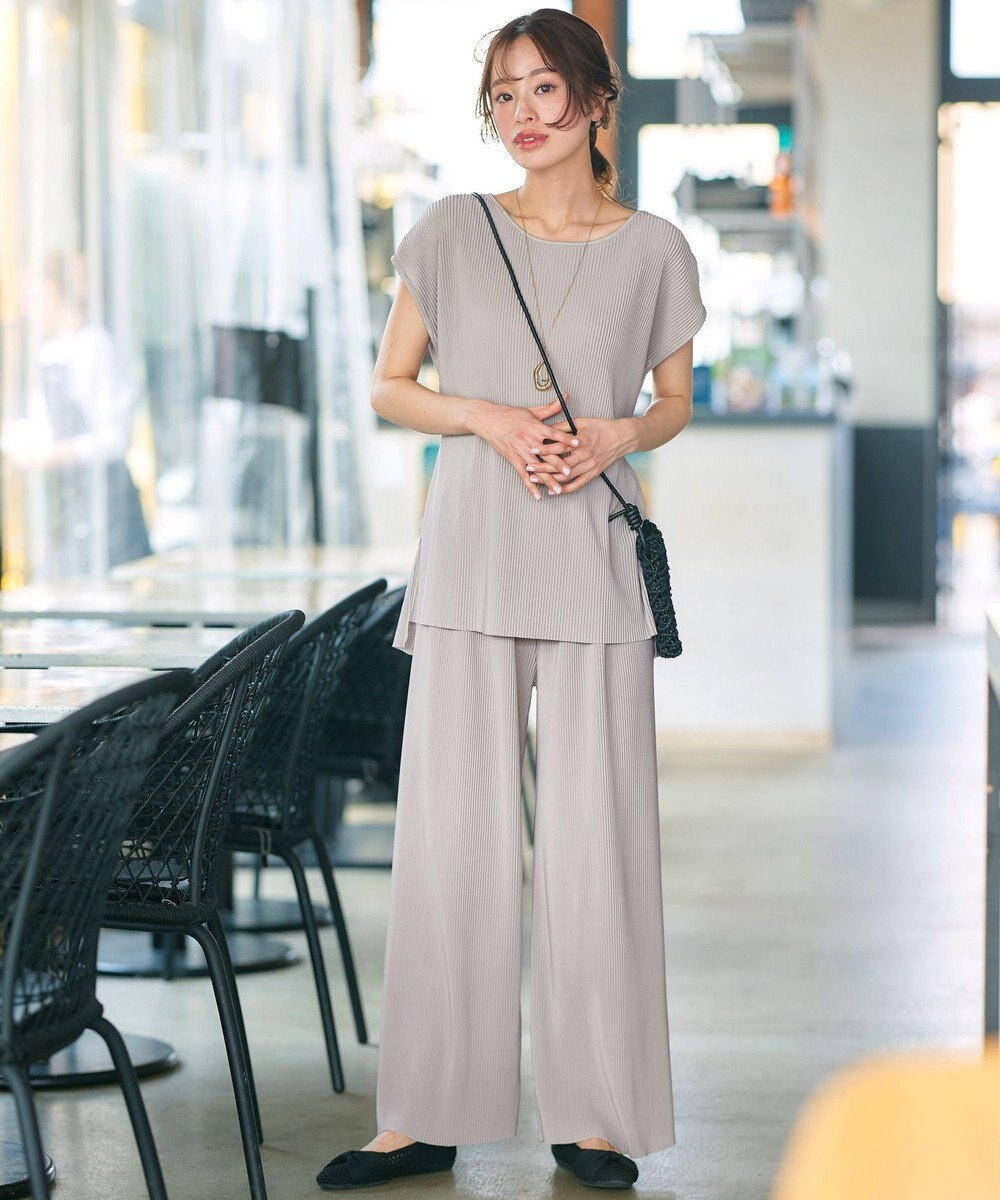 Tiaclasse 【2点セット・新色追加・洗える】クリスタルプリーツセットアップ 