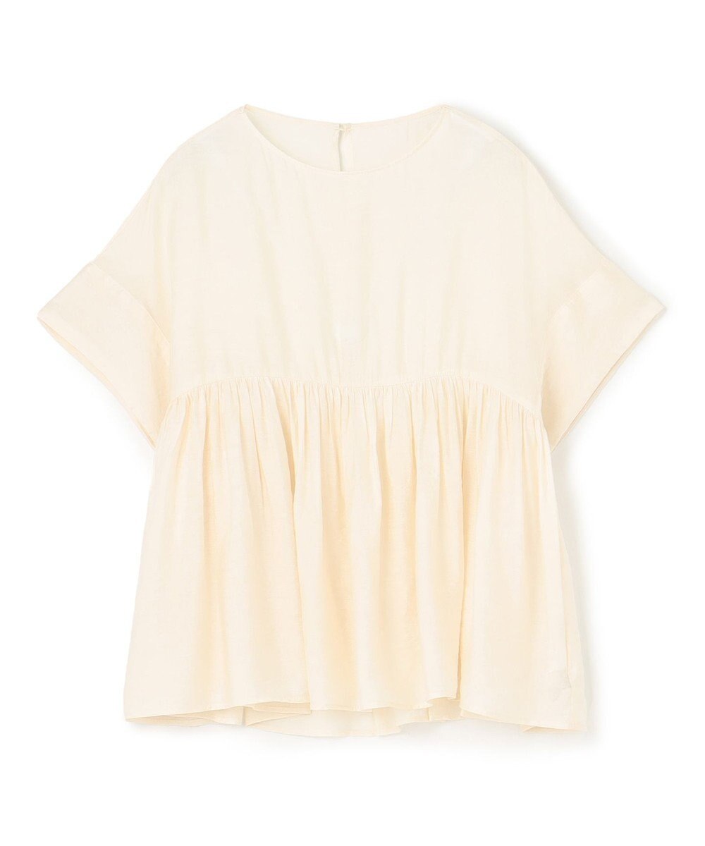 UNFILO ヴィンテージシアー ギャザーペプラムブラウス 