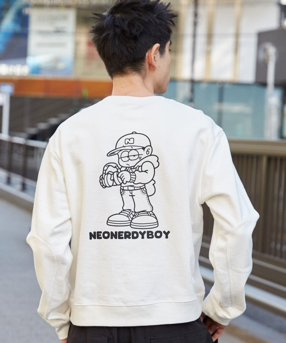 WEGO 【ユニセックス着用ITEM】THEBOYエルボーパッチクルーネックPO ホワイト