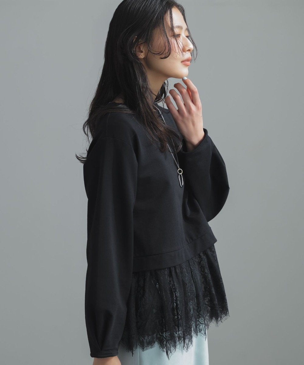 組曲 フレンチテリーレースコンビ カットソー 