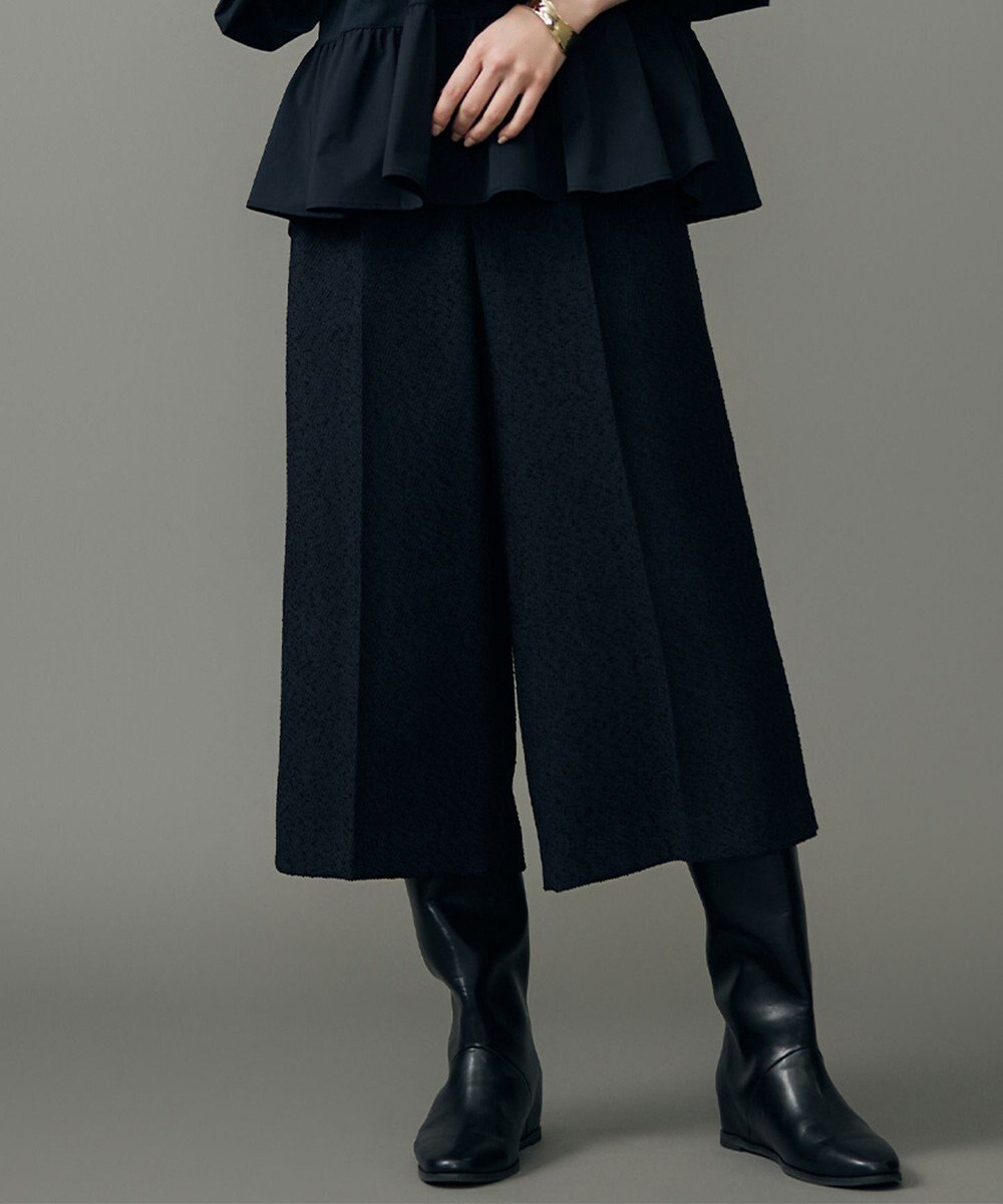 自由区 L 【17号サイズまで展開・SHIHOさん着用】ブライトリングツイード2タッククロップド パンツ 