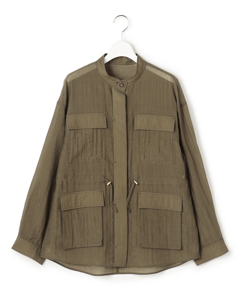 23区 【先行予約】リネンミックスシアースラブ ミリタリージャケット 