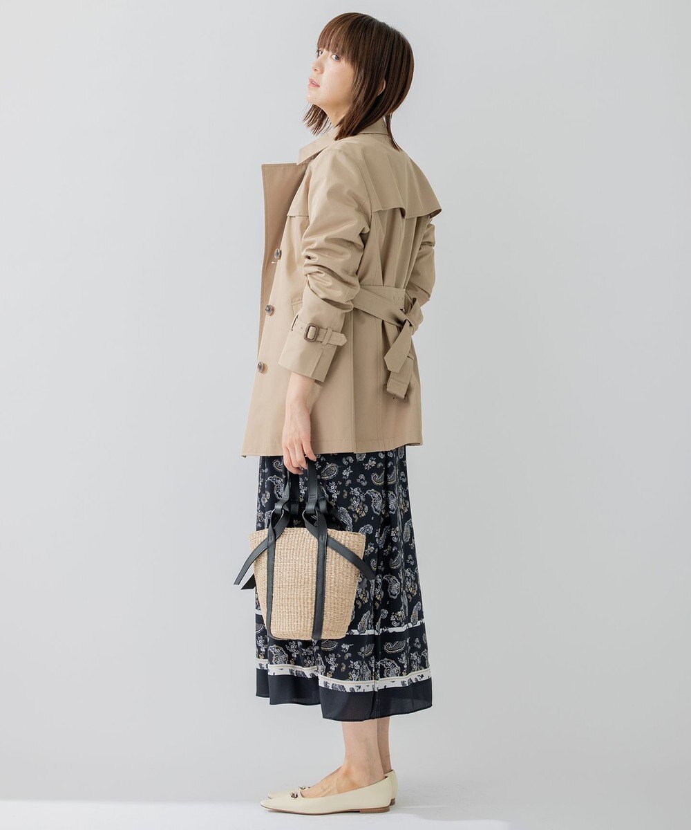 23区 コットンポリエステルギャバジン トレンチコート 