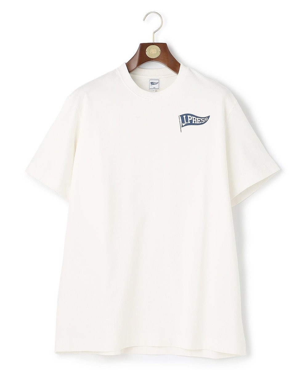 J.PRESS MEN 【Pennant Label】T-Shirt / J.PRESS Flag ホワイト系