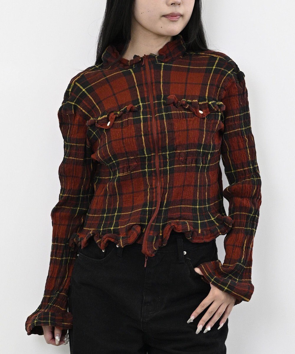 crêprie tsumori chisato creperie FRONT ZIP JACKET -TARTAN CHECK クレプリ タータンチェック フロントジップジャケット 