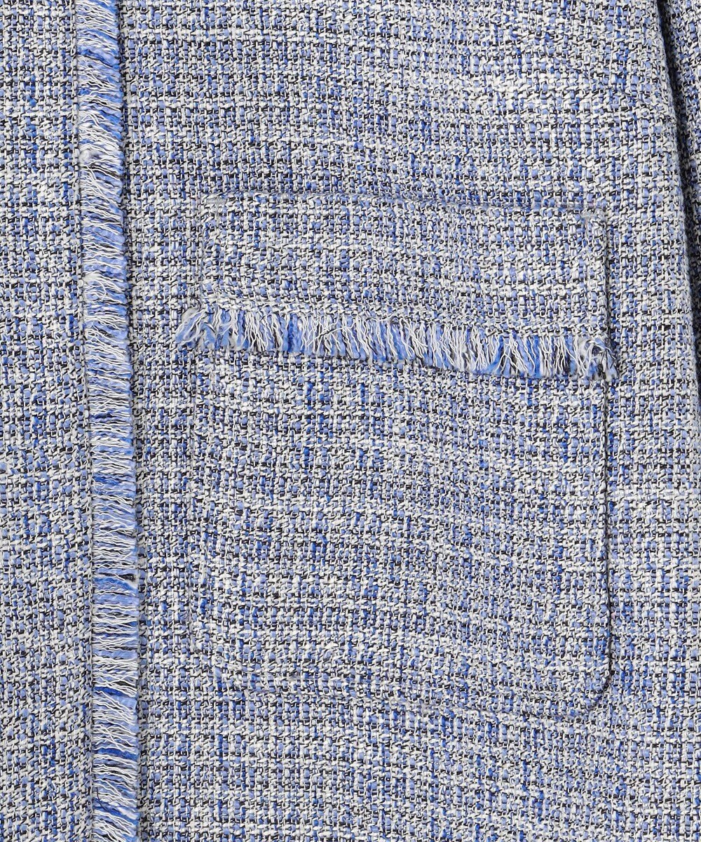 自由区 【セットアップ対応・洗える】ライトミックスツイード ジャケット 