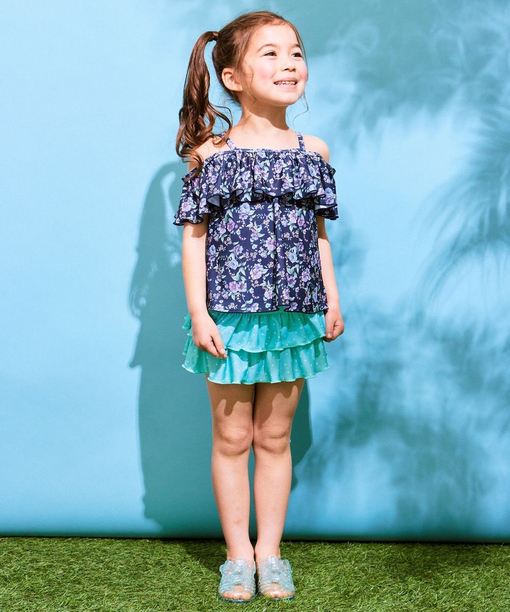 ANY KIDS 花柄×ドット柄 セパレート 水着 