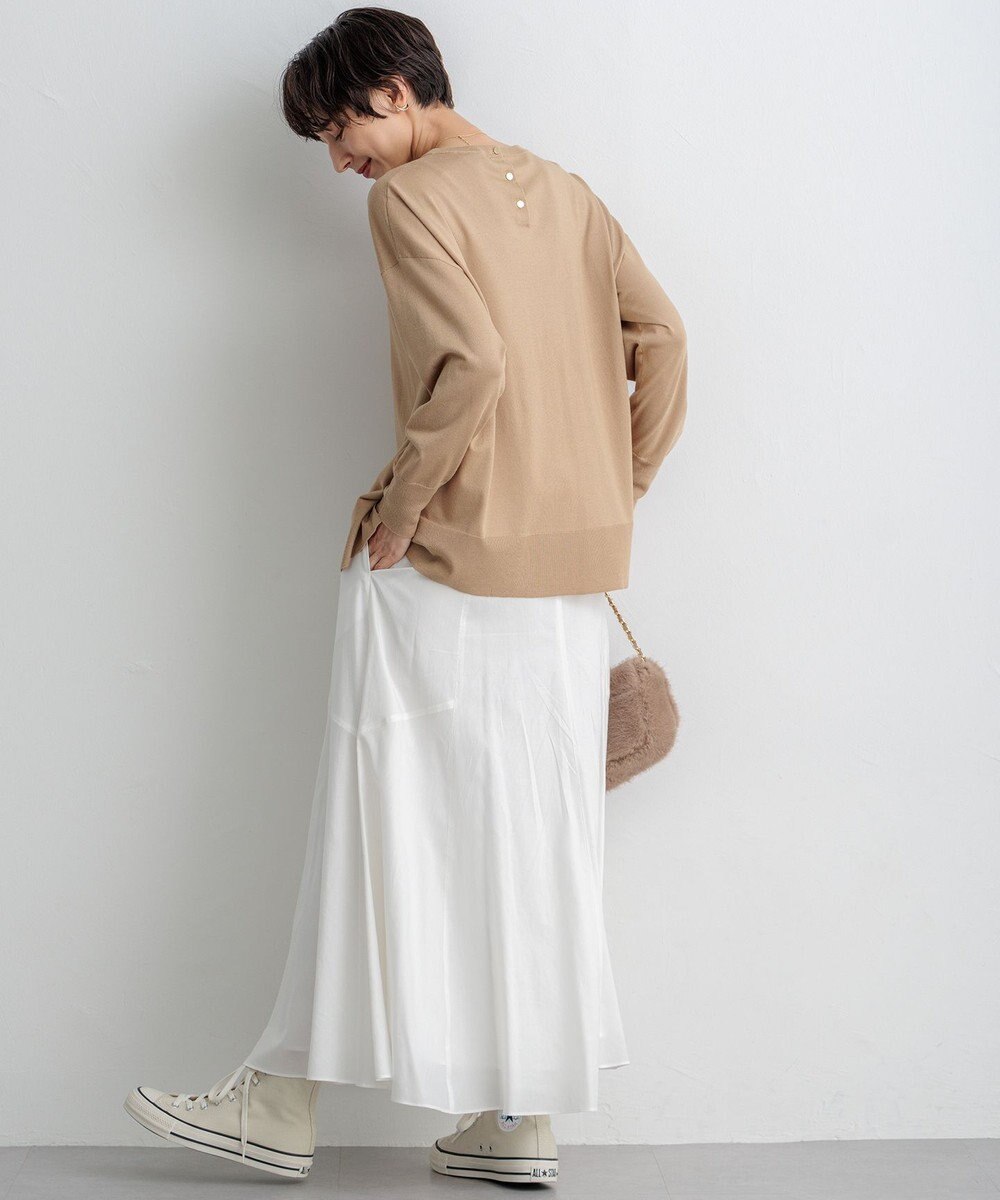 23区 【SLOW/一部店舗限定】テンセルコットンジョーゼット フレア スカート 