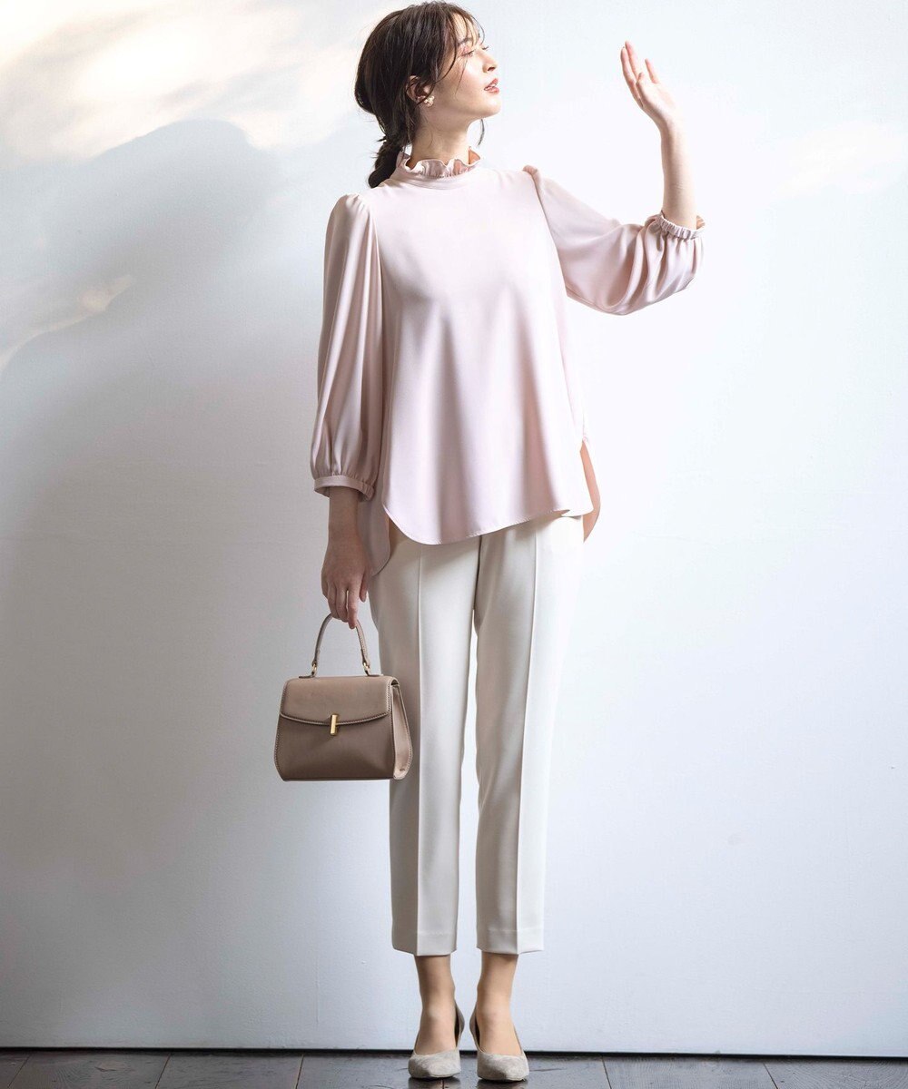 組曲 【KUMIKYOKU NAVY】コンフォータブルドレープフリル テーパードパンツ 